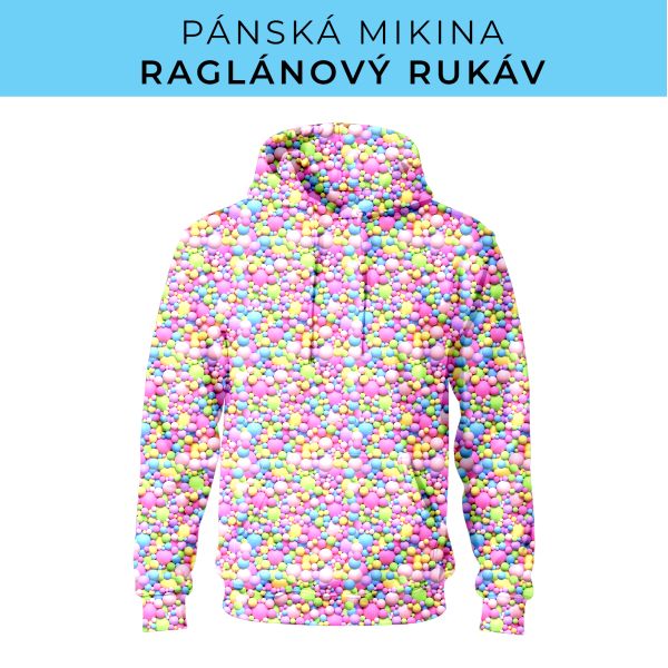 PÁNSKÝ střih - mikina raglan ZÁKLADNÍ s kapucí