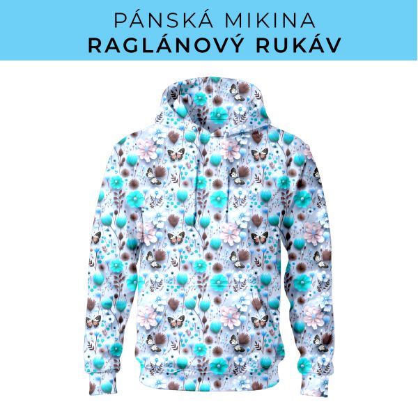 PÁNSKÝ střih - mikina raglan ZÁKLADNÍ s kapucí