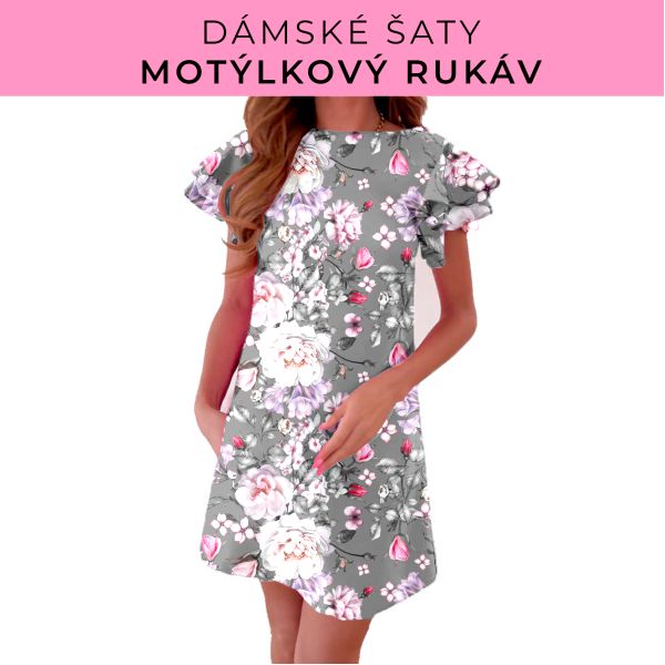 DÁMSKÝ střih - šaty s motýlkovým rukávem