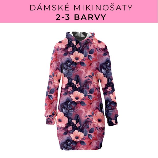 DÁMSKÝ střih - Mikinošaty 2-3 barvy