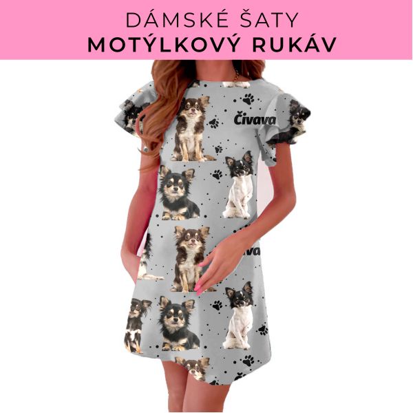 DÁMSKÝ střih - šaty s motýlkovým rukávem