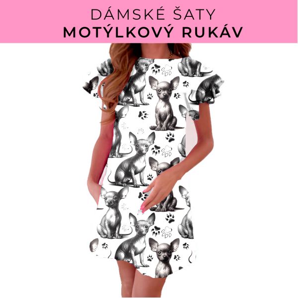 DÁMSKÝ střih - šaty s motýlkovým rukávem