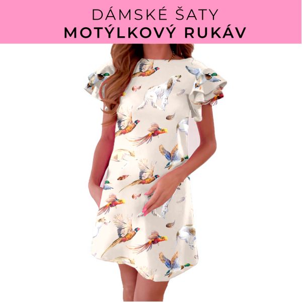 DÁMSKÝ střih - šaty s motýlkovým rukávem