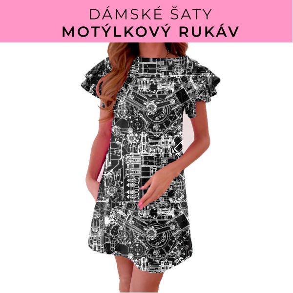 DÁMSKÝ střih - šaty s motýlkovým rukávem