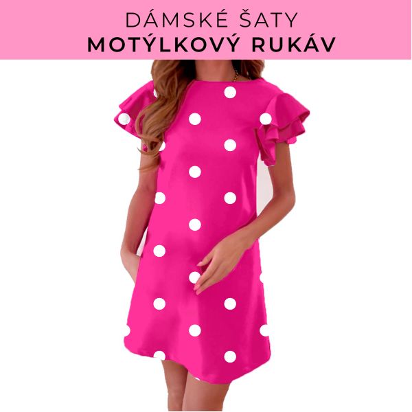 DÁMSKÝ střih - šaty s motýlkovým rukávem