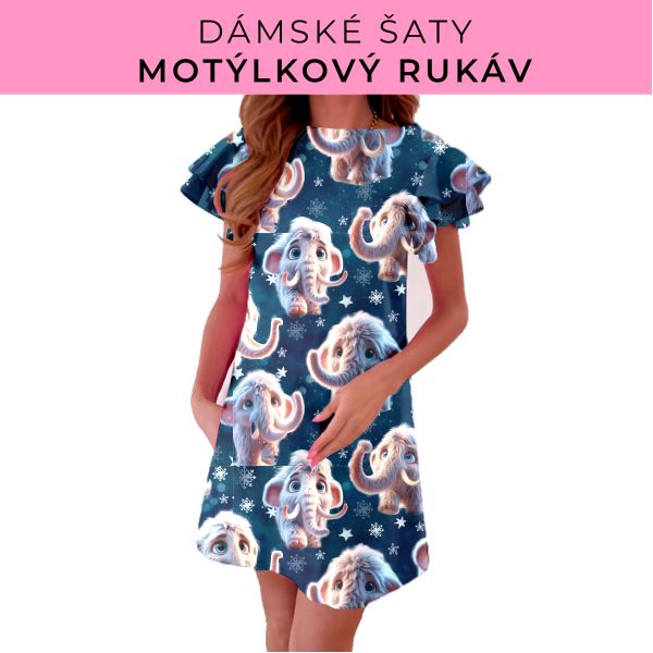 DÁMSKÝ střih - šaty s motýlkovým rukávem