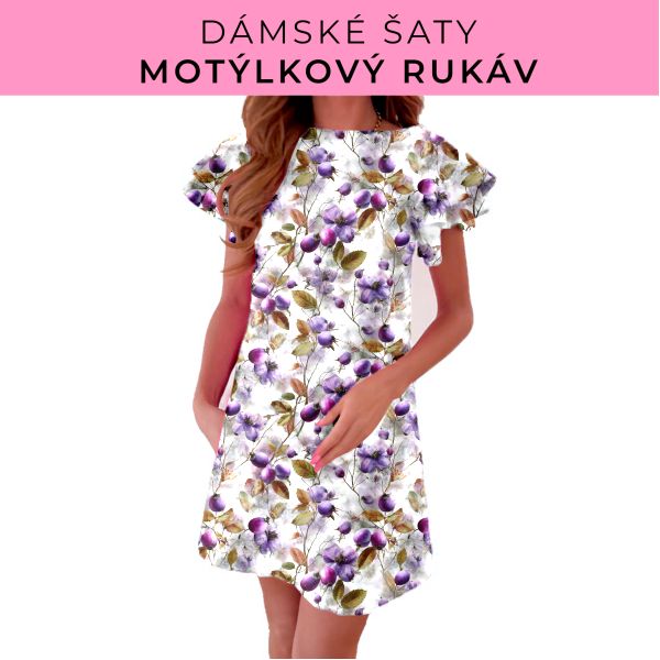 DÁMSKÝ střih - šaty s motýlkovým rukávem