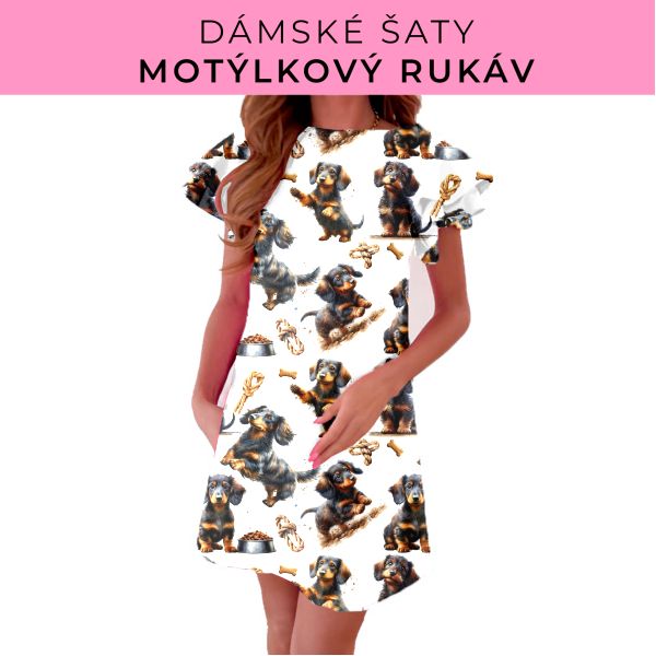 DÁMSKÝ střih - šaty s motýlkovým rukávem