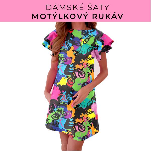 DÁMSKÝ střih - šaty s motýlkovým rukávem