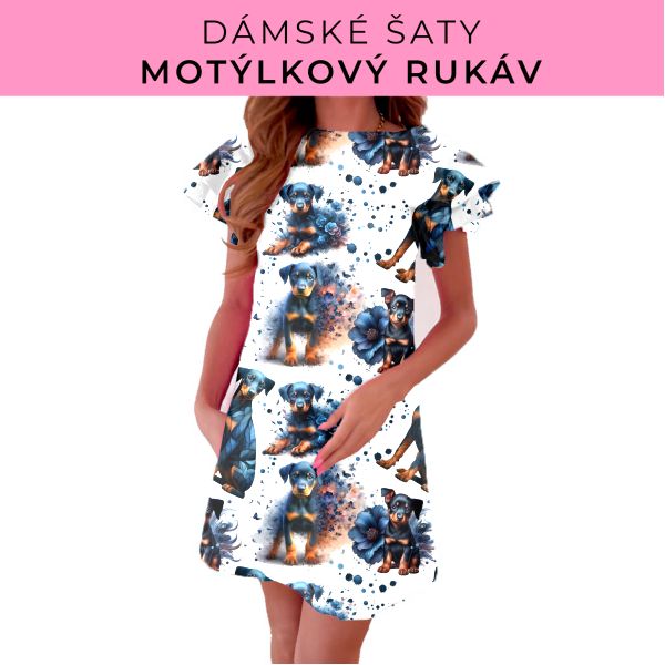 DÁMSKÝ střih - šaty s motýlkovým rukávem