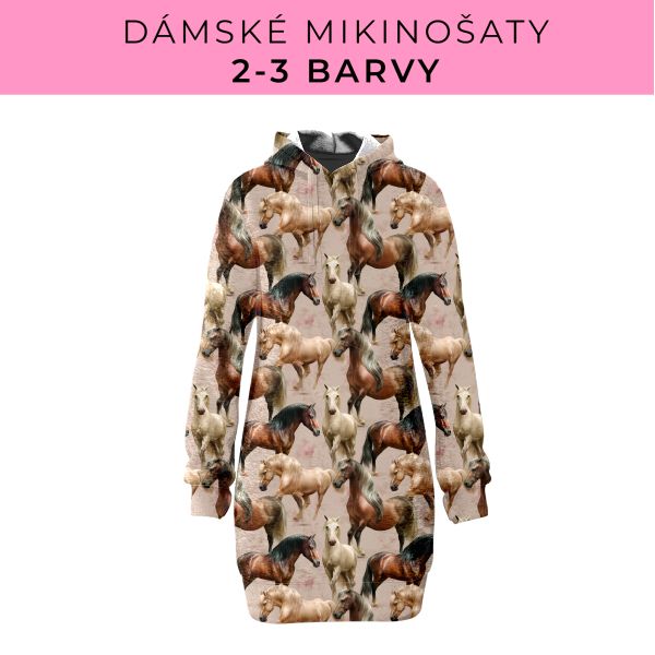 DÁMSKÝ střih - Mikinošaty 2-3 barvy