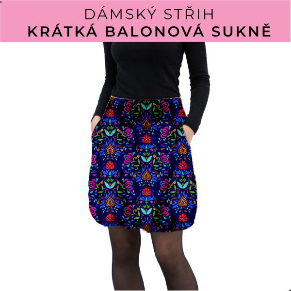 Dámský střih - balonová krátká sukně