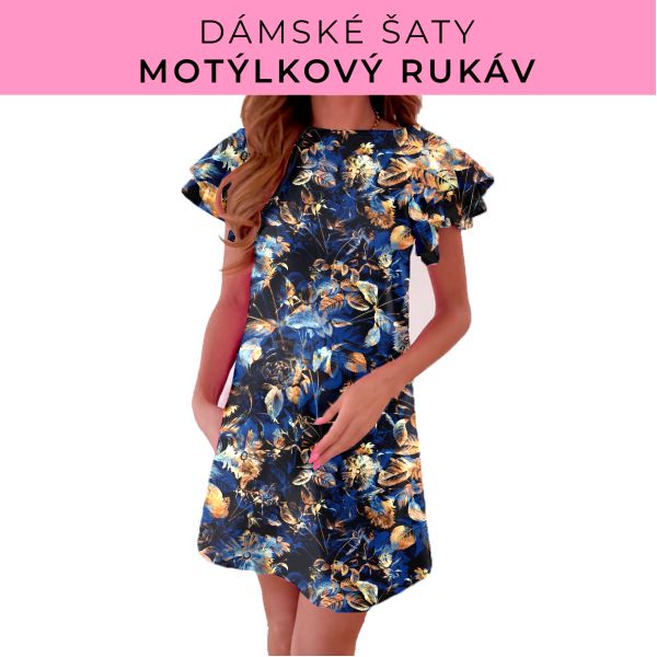 DÁMSKÝ střih - šaty s motýlkovým rukávem