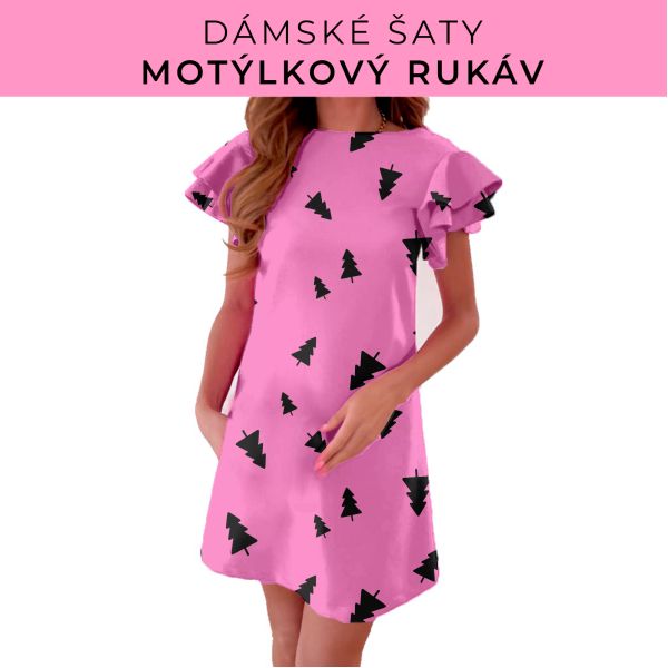 DÁMSKÝ střih - šaty s motýlkovým rukávem