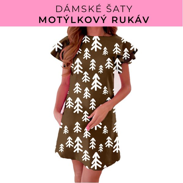 DÁMSKÝ střih - šaty s motýlkovým rukávem