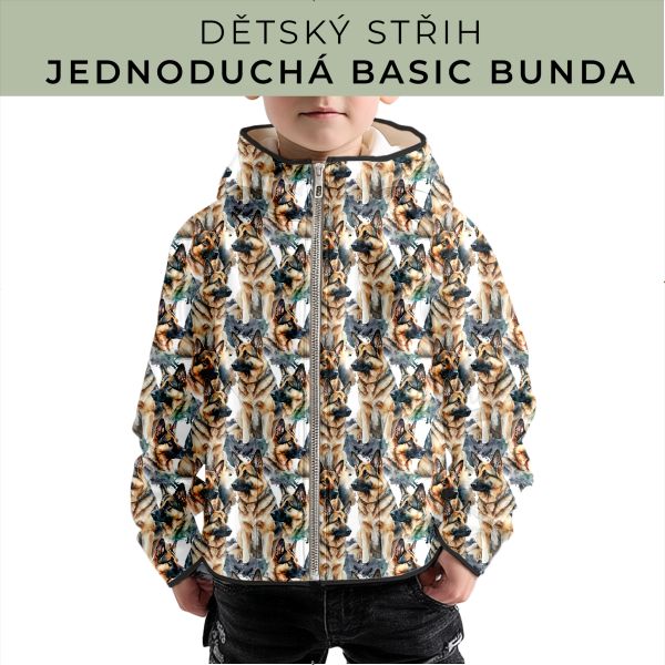 Dětský střih - jednoduchá dětská BASIC  bunda