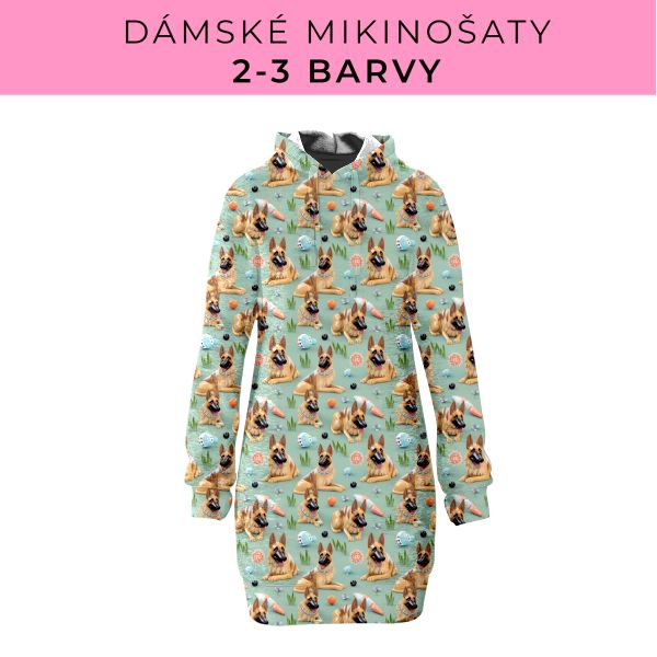 DÁMSKÝ střih - Mikinošaty 2-3 barvy