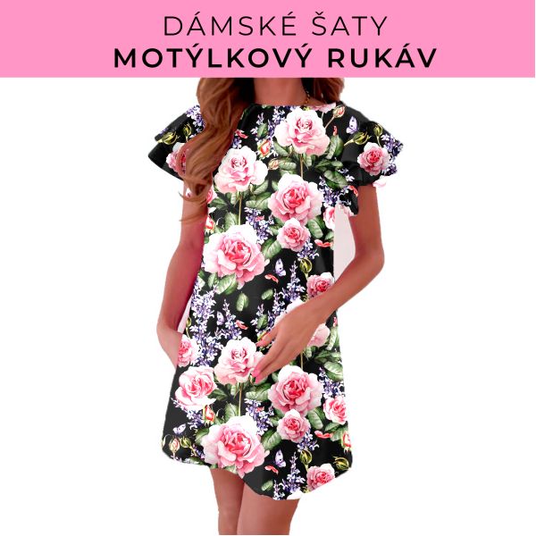 DÁMSKÝ střih - šaty s motýlkovým rukávem