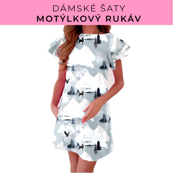 DÁMSKÝ střih - šaty s motýlkovým rukávem