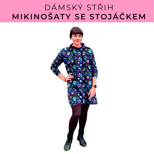 Dámský střih - mikinové šaty se stojáčkem