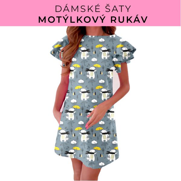 DÁMSKÝ střih - šaty s motýlkovým rukávem