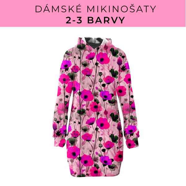 DÁMSKÝ střih - Mikinošaty 2-3 barvy