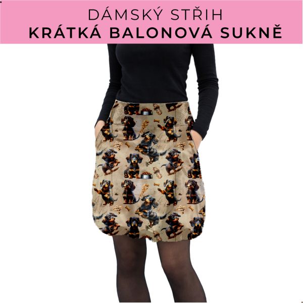 Dámský střih - balonová krátká sukně