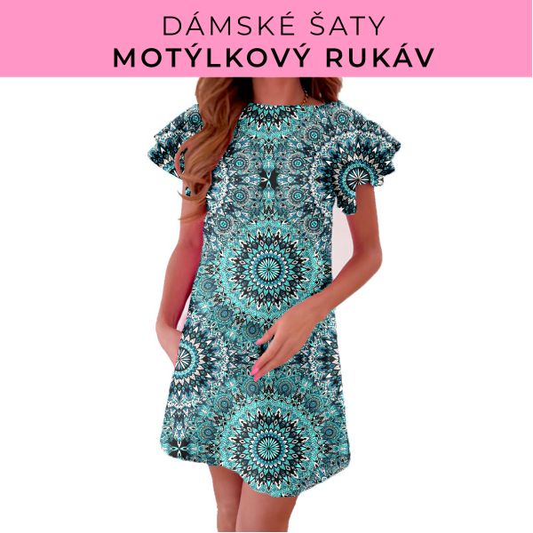 DÁMSKÝ střih - šaty s motýlkovým rukávem