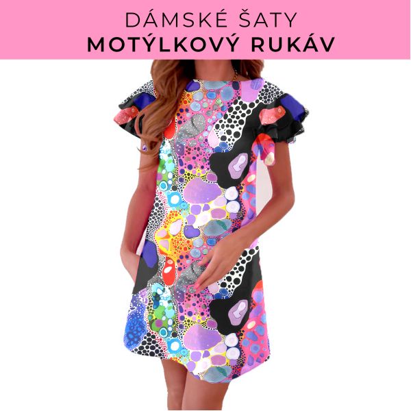 DÁMSKÝ střih - šaty s motýlkovým rukávem
