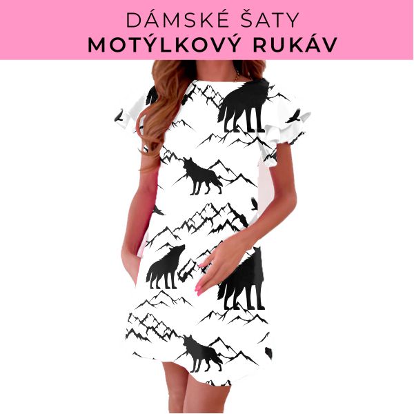 DÁMSKÝ střih - šaty s motýlkovým rukávem