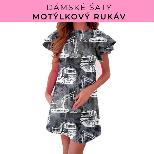 DÁMSKÝ střih - šaty s motýlkovým rukávem