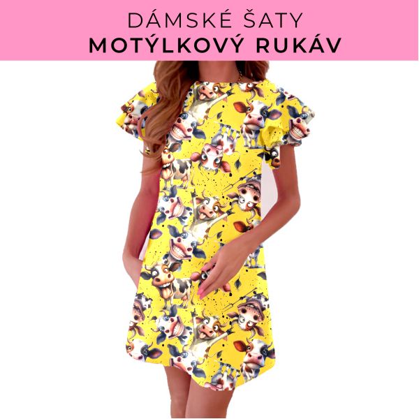 DÁMSKÝ střih - šaty s motýlkovým rukávem
