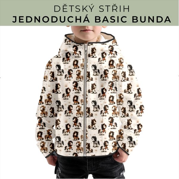 Dětský střih - jednoduchá dětská BASIC  bunda