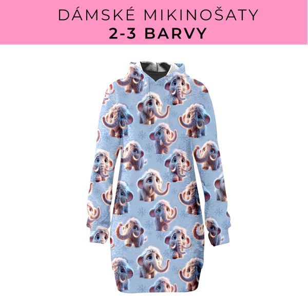DÁMSKÝ střih - Mikinošaty 2-3 barvy