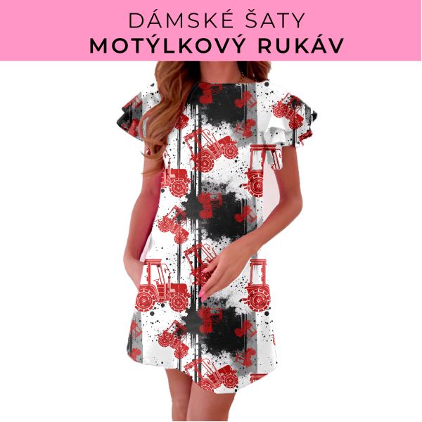 DÁMSKÝ střih - šaty s motýlkovým rukávem