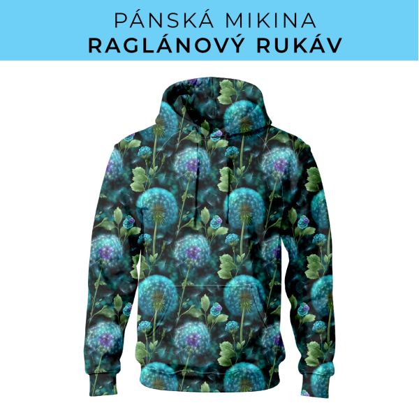 PÁNSKÝ střih - mikina raglan ZÁKLADNÍ s kapucí