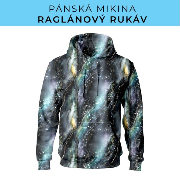 PÁNSKÝ střih - mikina raglan ZÁKLADNÍ s kapucí