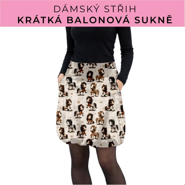Dámský střih - balonová krátká sukně