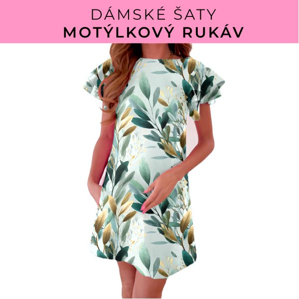 DÁMSKÝ střih - šaty s motýlkovým rukávem