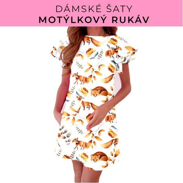 DÁMSKÝ střih - šaty s motýlkovým rukávem