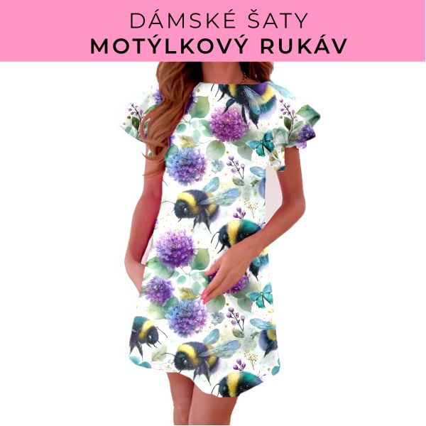 DÁMSKÝ střih - šaty s motýlkovým rukávem