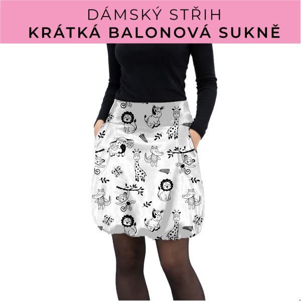 Dámský střih - balonová krátká sukně
