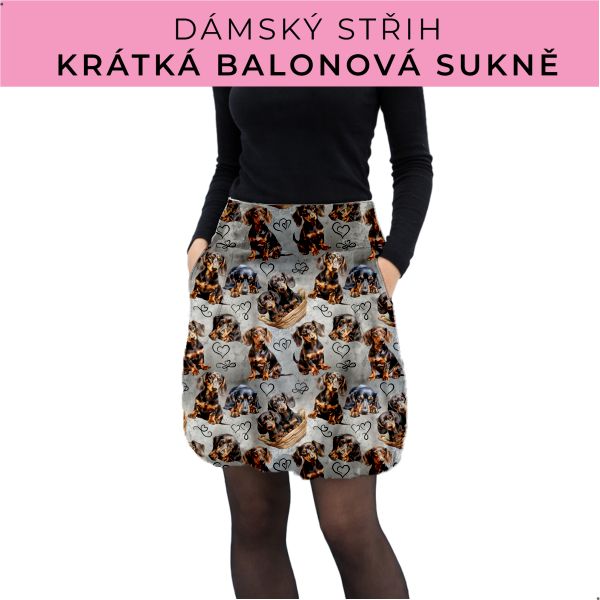 Dámský střih - balonová krátká sukně