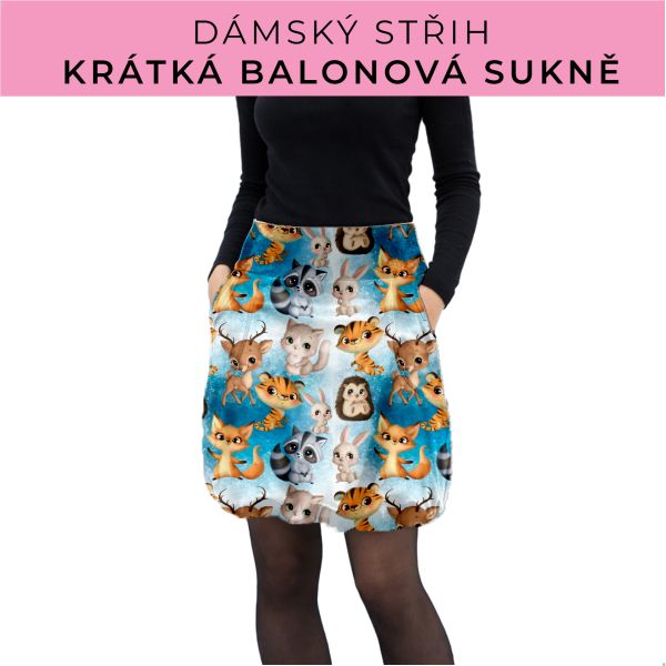 Dámský střih - balonová krátká sukně