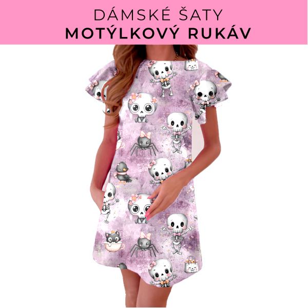 DÁMSKÝ střih - šaty s motýlkovým rukávem