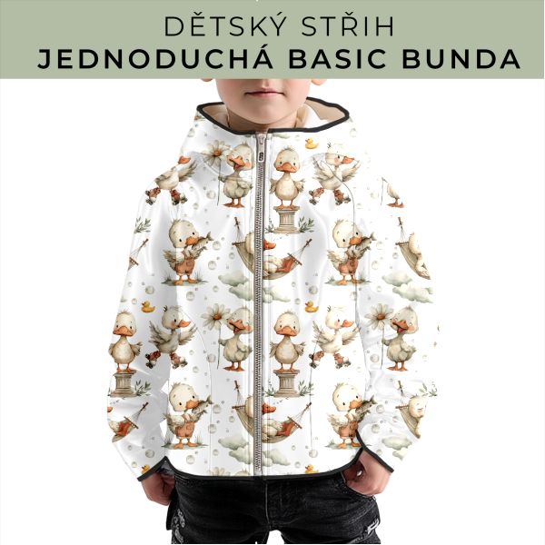 Dětský střih - jednoduchá dětská BASIC  bunda