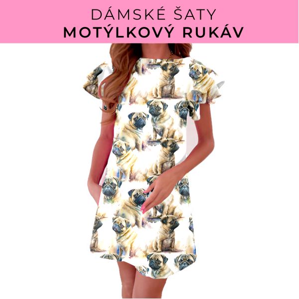 DÁMSKÝ střih - šaty s motýlkovým rukávem