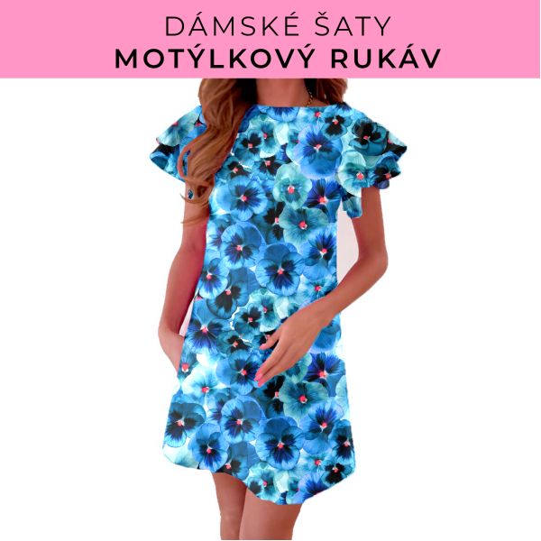 DÁMSKÝ střih - šaty s motýlkovým rukávem