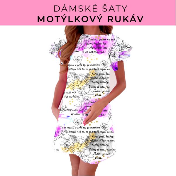 DÁMSKÝ střih - šaty s motýlkovým rukávem