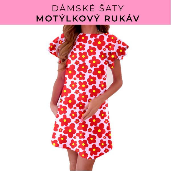 DÁMSKÝ střih - šaty s motýlkovým rukávem